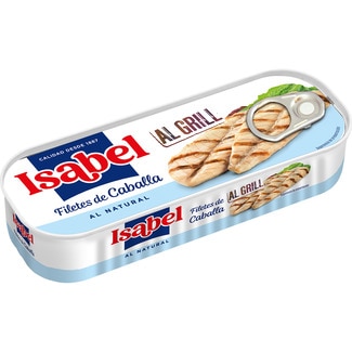 filetes de caballa al natural al grill lata 120 g neto escurrido - Isabel