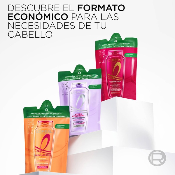 champú Color Vive Hydra Hialuronic para cabello teñido o con mechas recambio Tasche 500 ml
