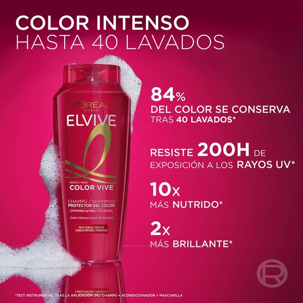 champú Color Vive Hydra Hialuronic para cabello teñido o con mechas recambio Tasche 500 ml