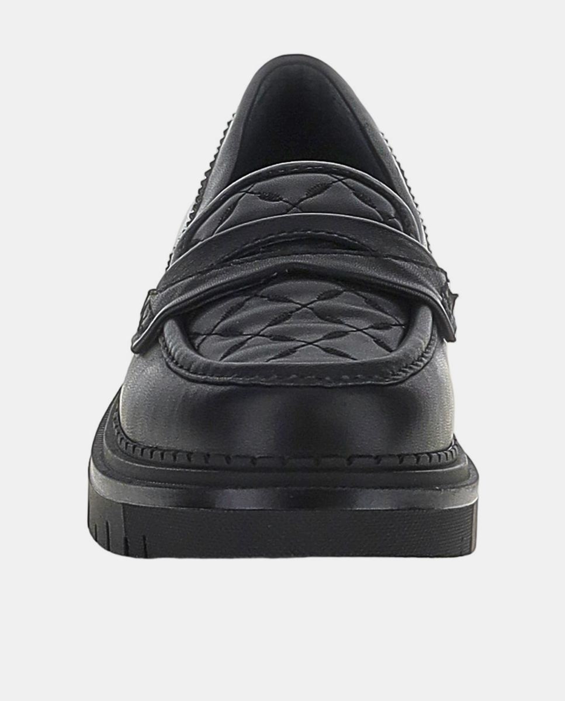 Mocassins com Travessão Acolchoado Preto-4