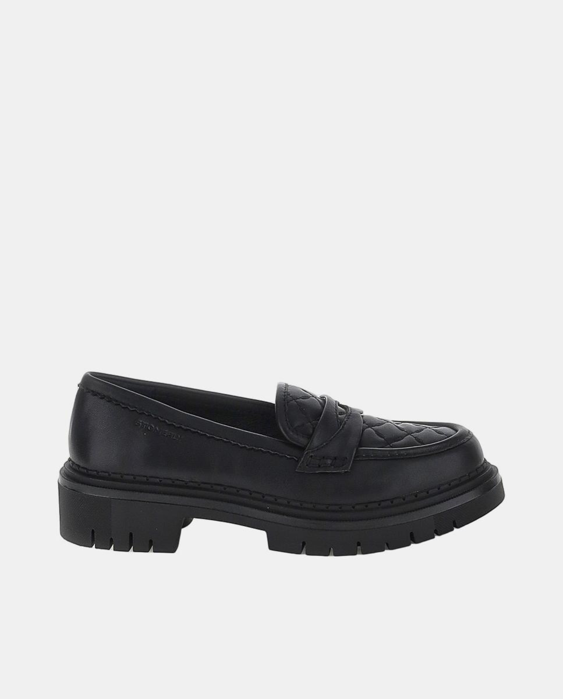 Mocassins com Travessão Acolchoado Preto-1