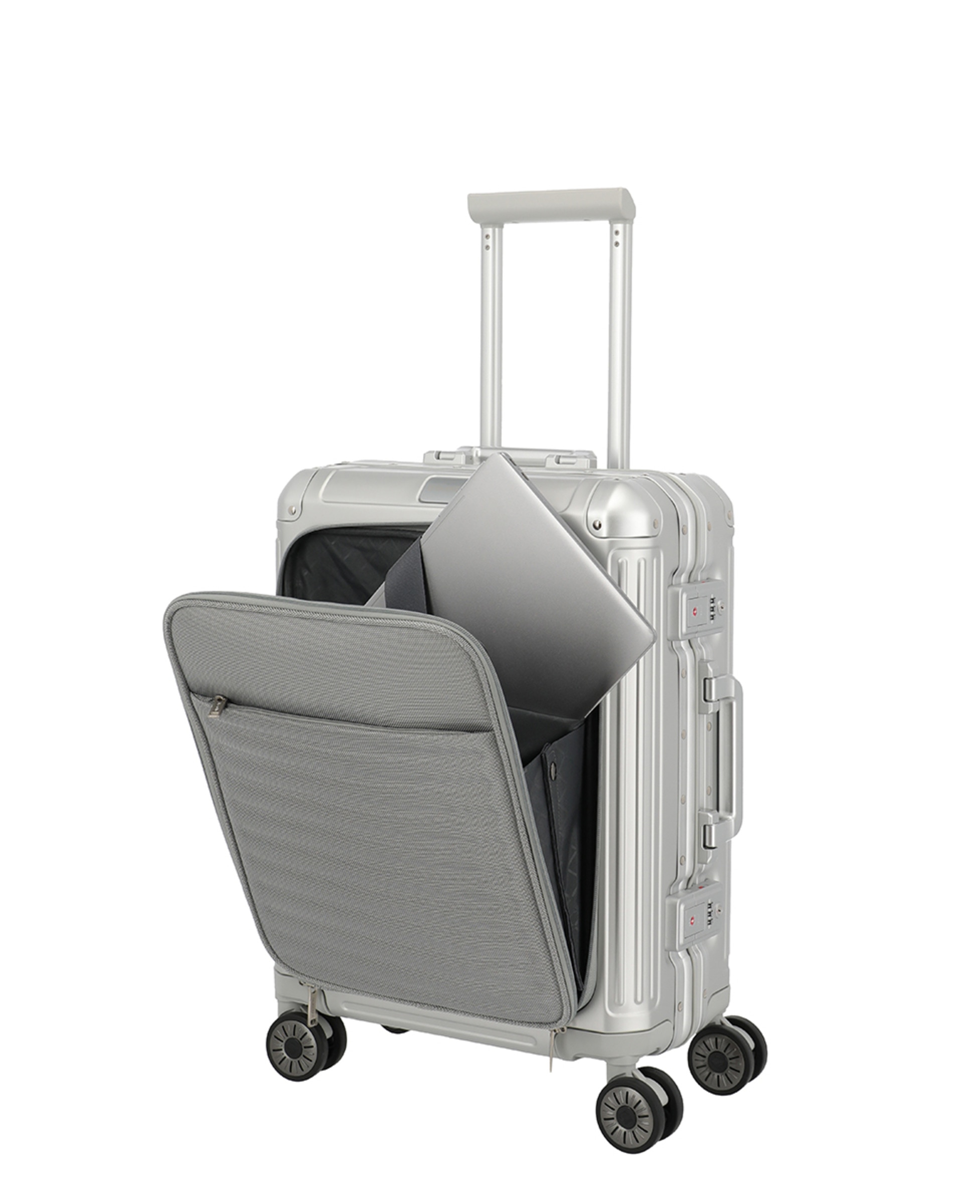 Trolley de Cabine de Alumínio Prata-6