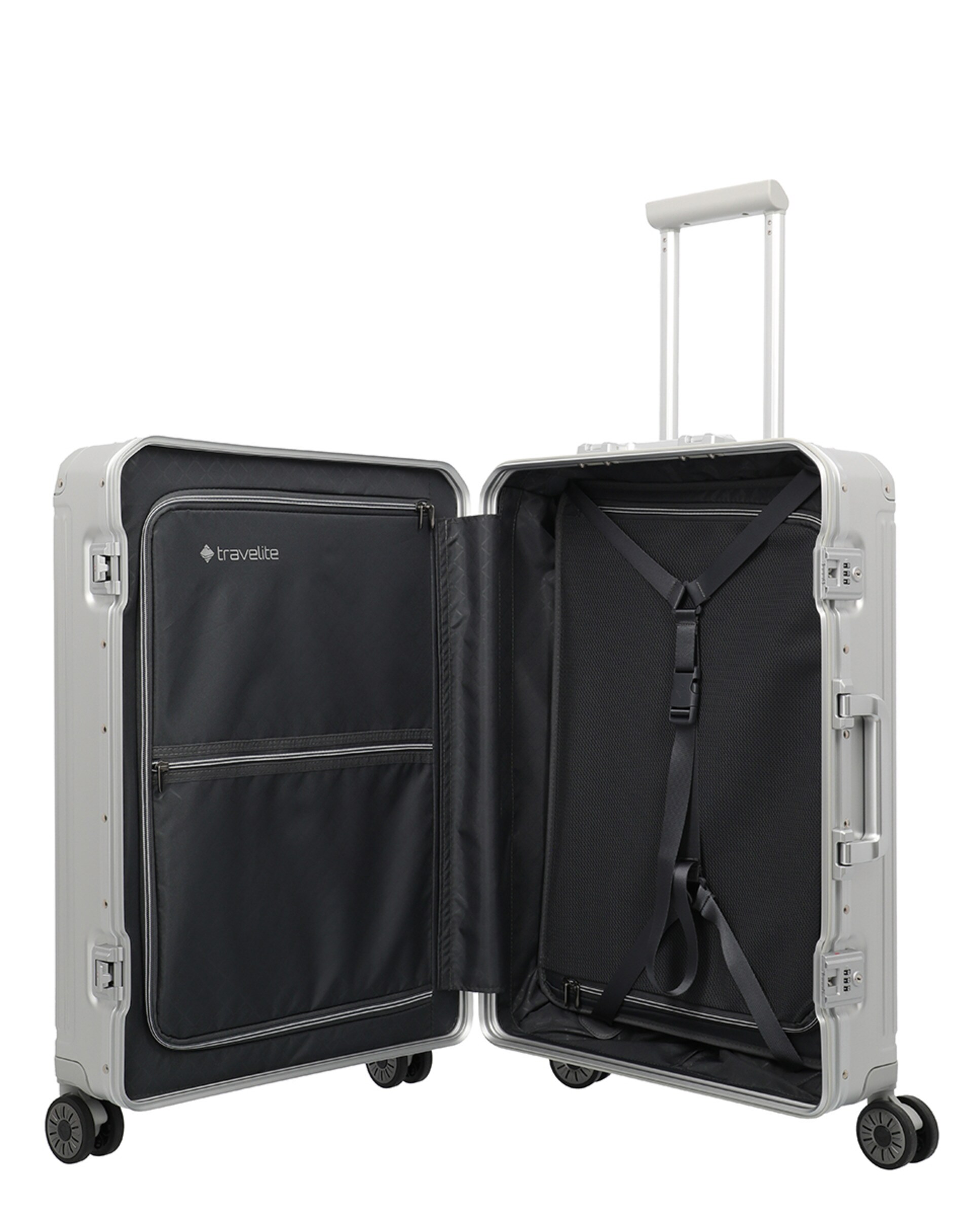 Trolley Médio de Alumínio Prata-3