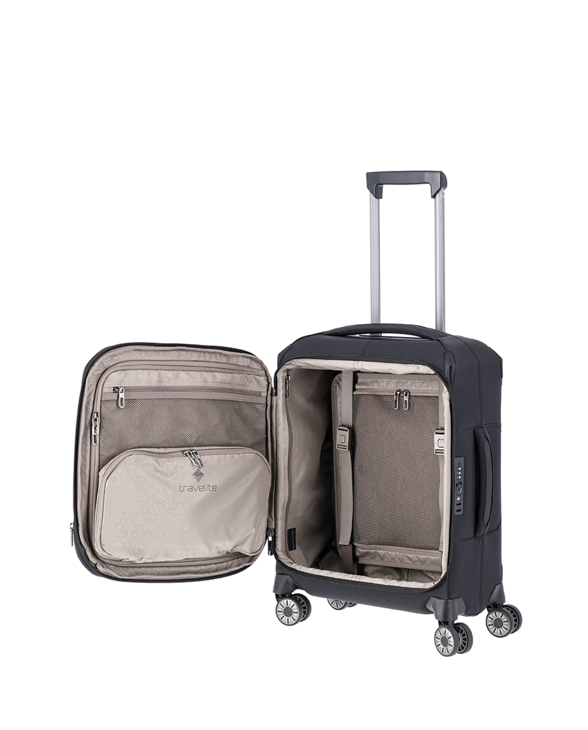 Trolley de Cabine em Nylon com Fibra de Vidro Preto-5