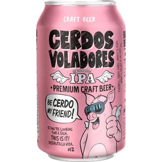 cerveza rubia artesana de Cataluña Tipo IPA lata 33 cl - Cerdos Voladores