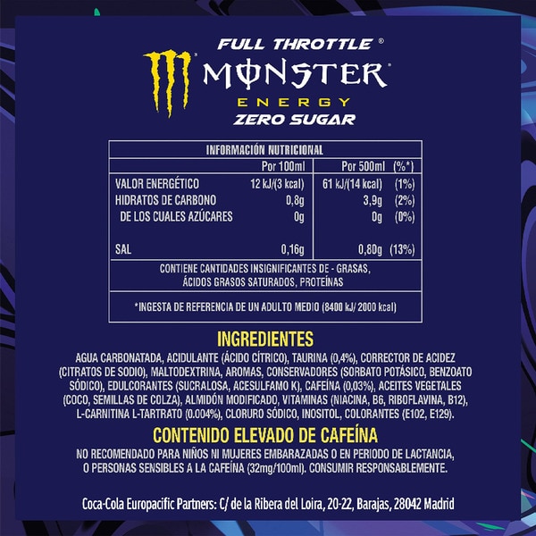 Energydrink mit Taurin und Ginseng Zero Zucker Dose 50 cl Edition Lewis Hamilton