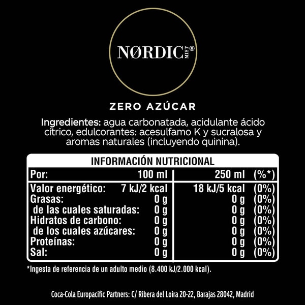 Sugar-free tonic water tin 25 cl