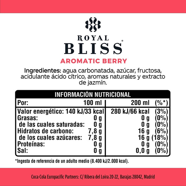 Tonic Water Aromatic Berry mit Waldbeer- und Jasminnoten Flasche 20 cl (Glasbehälter)