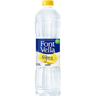 agua mineral natural con toque de sabor limón sin azúcar botella 1,15 l - Font Vella