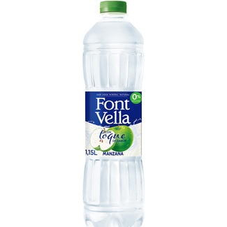 agua mineral natural con toque de sabor manzana sin azúcar botella 1,15 l - Font Vella