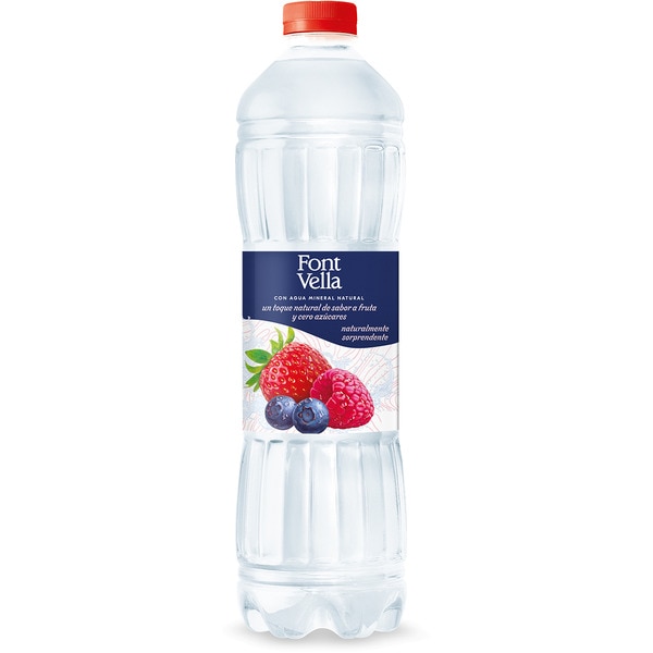 natürliches Mineralwasser mit einem Hauch rote Beeren 0% Zucker Flasche 1,15 l