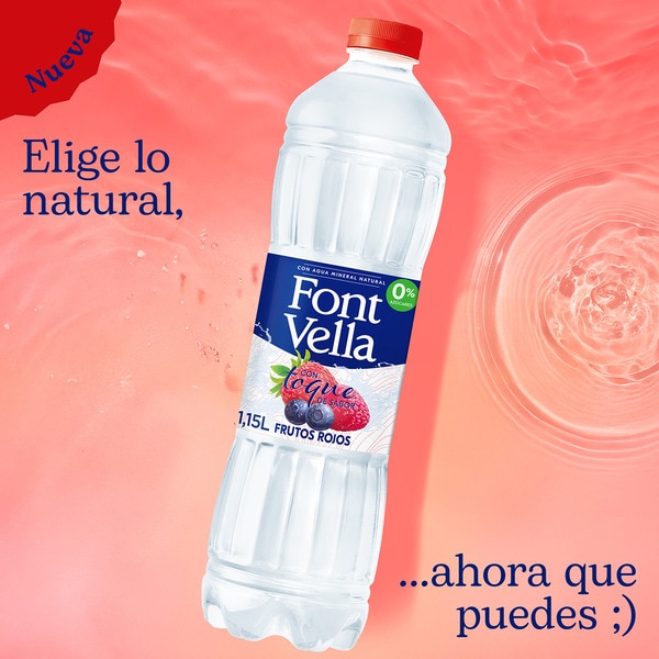 natürliches Mineralwasser mit einem Hauch rote Beeren 0% Zucker Flasche 1,15 l