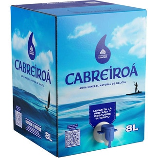 agua mineral natural Bag in Box caja 8 l con dispensador de agua - Cabreiroa