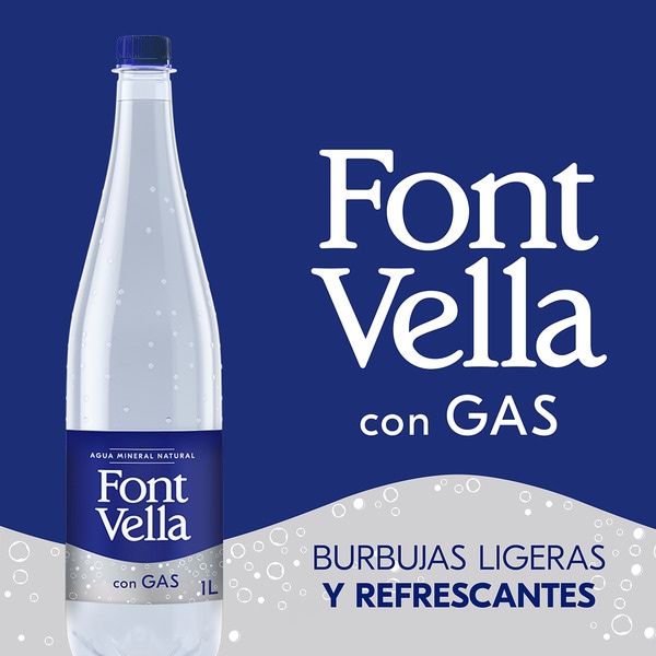 natürliches Mineralwasser mit Kohlensäure Flasche 1 l