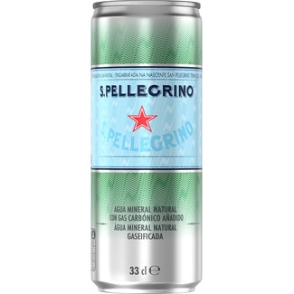 agua mineral natural con gas lata 33 cl - San Pellegrino
