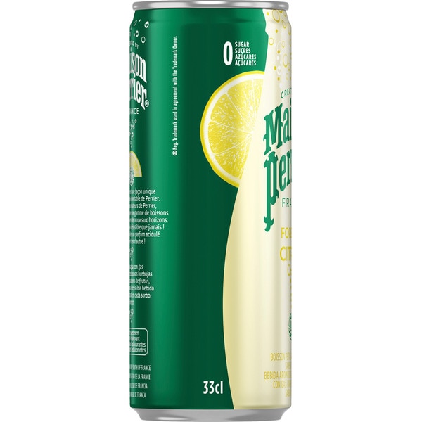sparkling water with lemon flavour, 0% sugar tin 33 cl