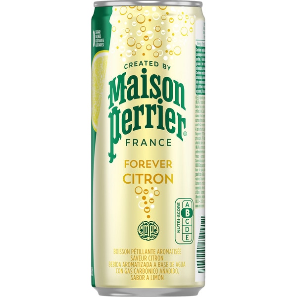 sparkling water with lemon flavour, 0% sugar tin 33 cl