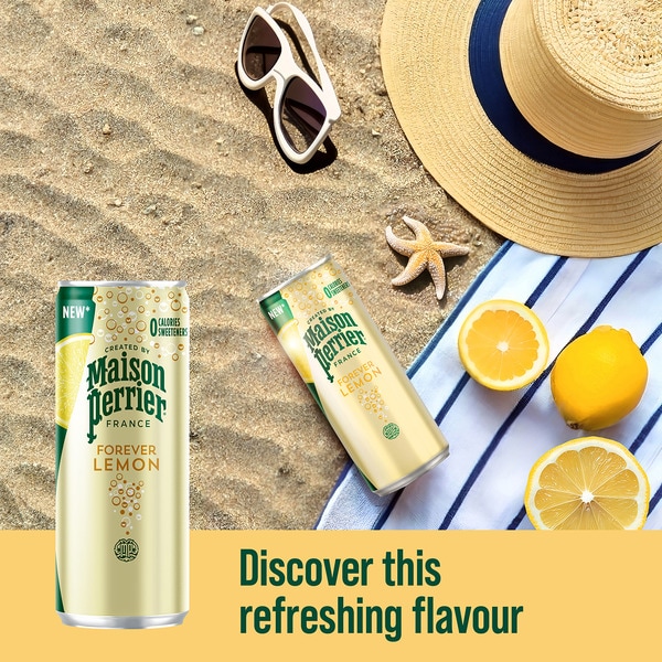 sparkling water with lemon flavour, 0% sugar tin 33 cl