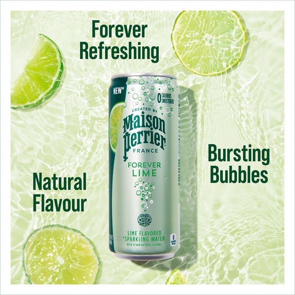 sparkling water with lime flavour, 0% sugar tin 33 cl