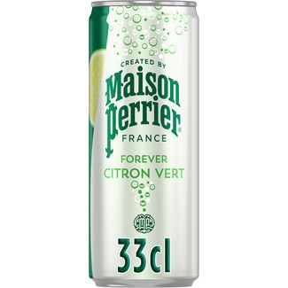 agua con gas sabor lima 0% azúcares lata 33 cl - Maison Perrier