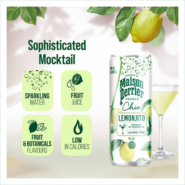 sparkling soft drink lemon & mint flavour Lemonjito tin 25 cl