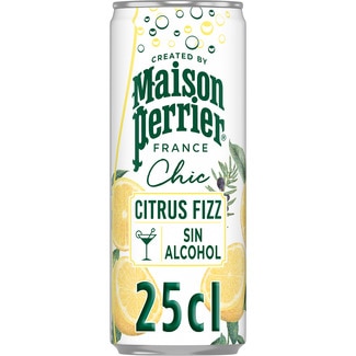 Chic Citrus Fizz cóctel sin alcohol a base de agua con gas lata 25 cl - Maison Perrier