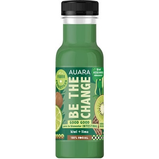 Be The Change zumo Bienestar Intestinal kiwi & lima fibra + probioticos botella 33 cl - Auara