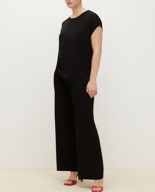 Imagen 0 de Pantalón de punto ancho de mujer