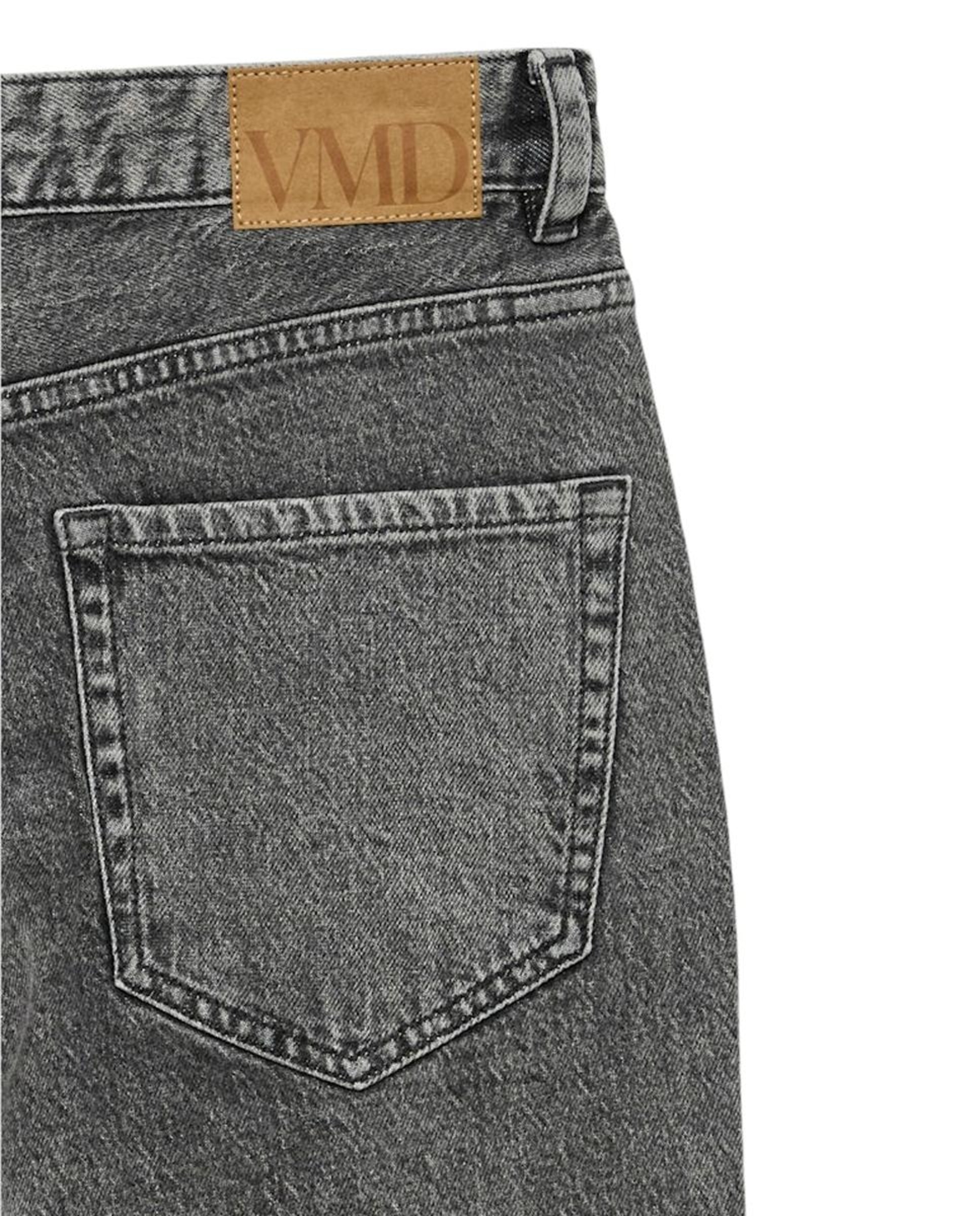 Jeans Straight com Cintura Subida Cinzento-escuro-7