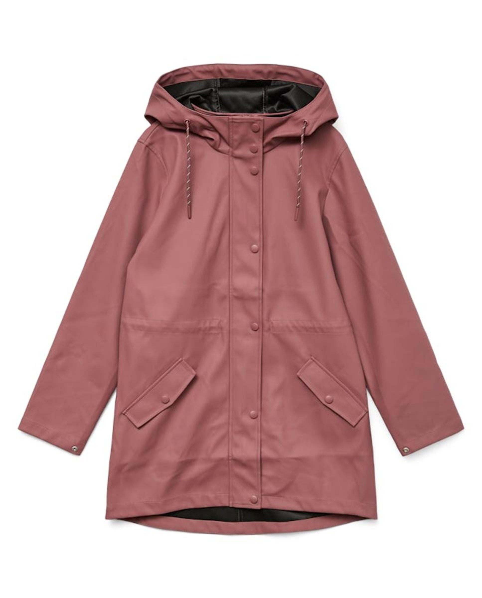 Impermeável de manga comprida com capuz Rosa-5