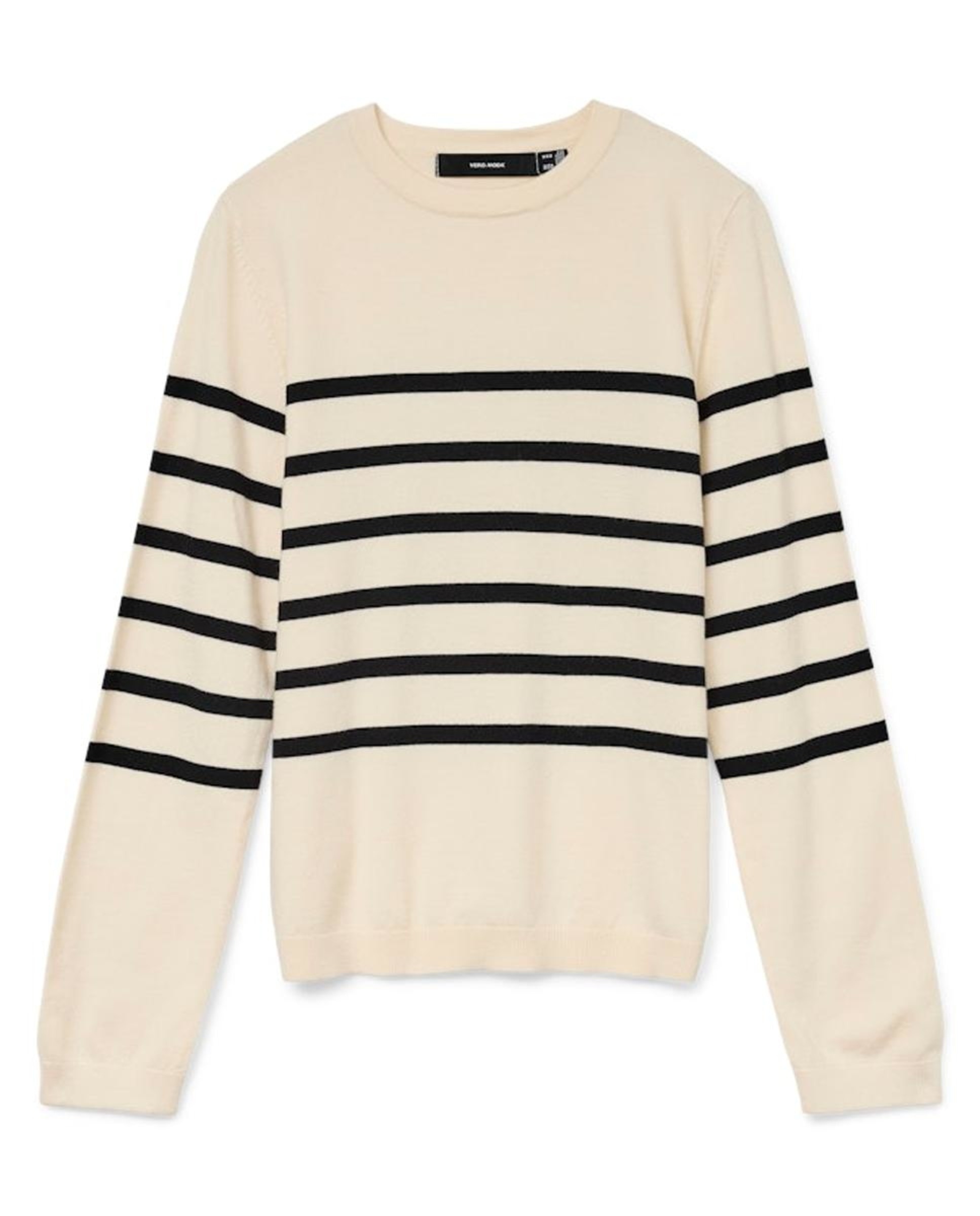 Camisola de Malha às Riscas Branco-6