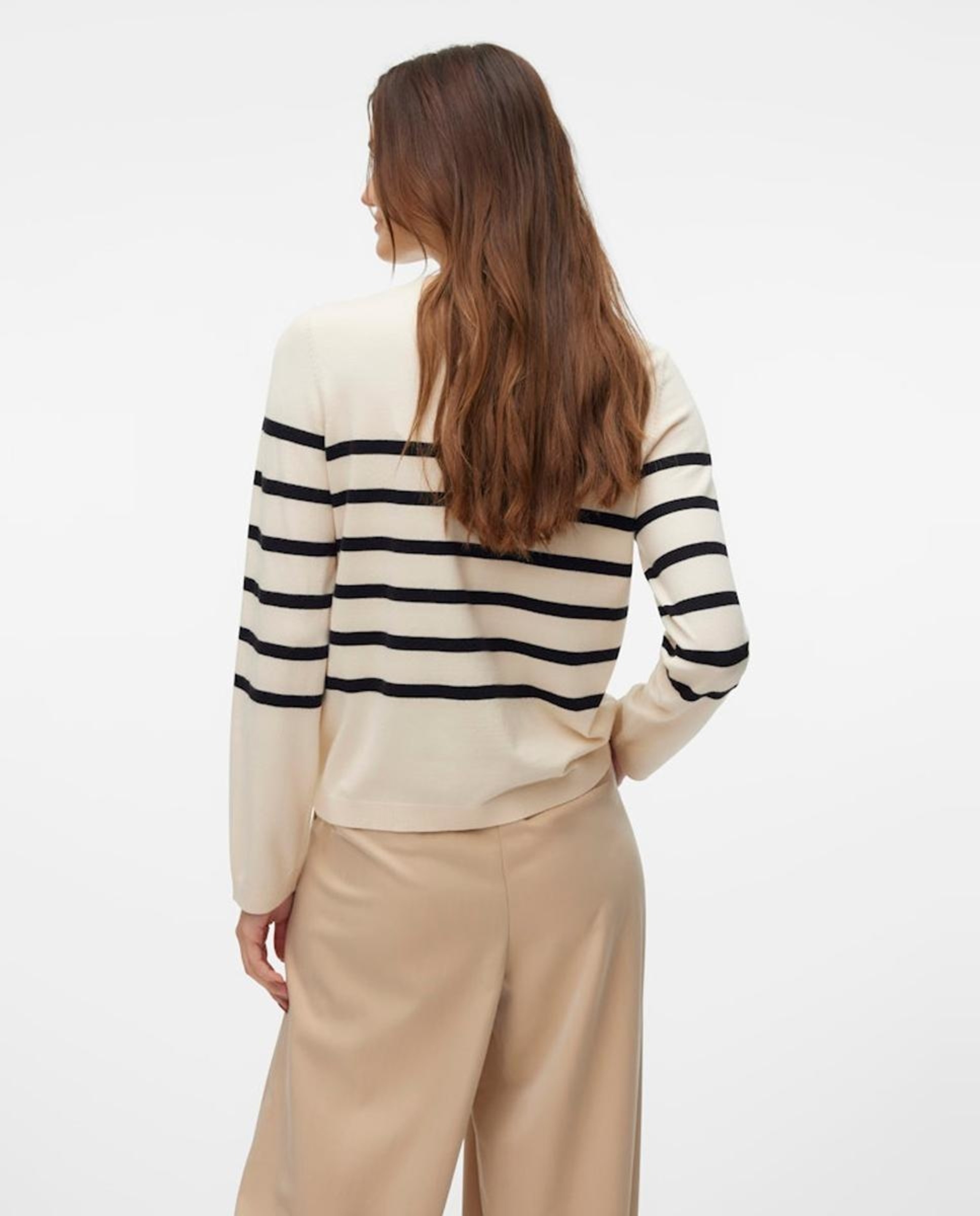 Camisola de Malha às Riscas Branco-2