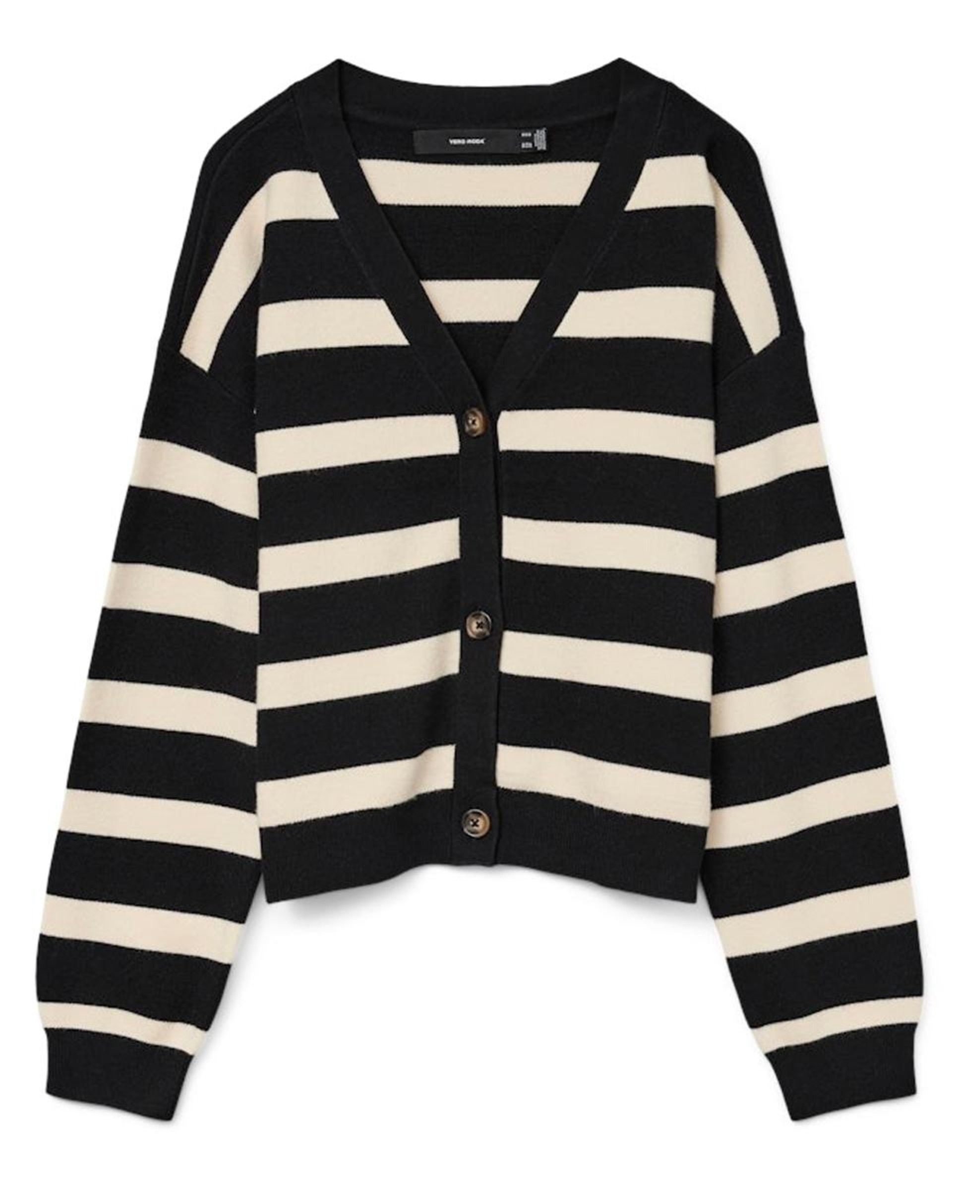 Cardigan Abotoado de Malha Suave Preto-5