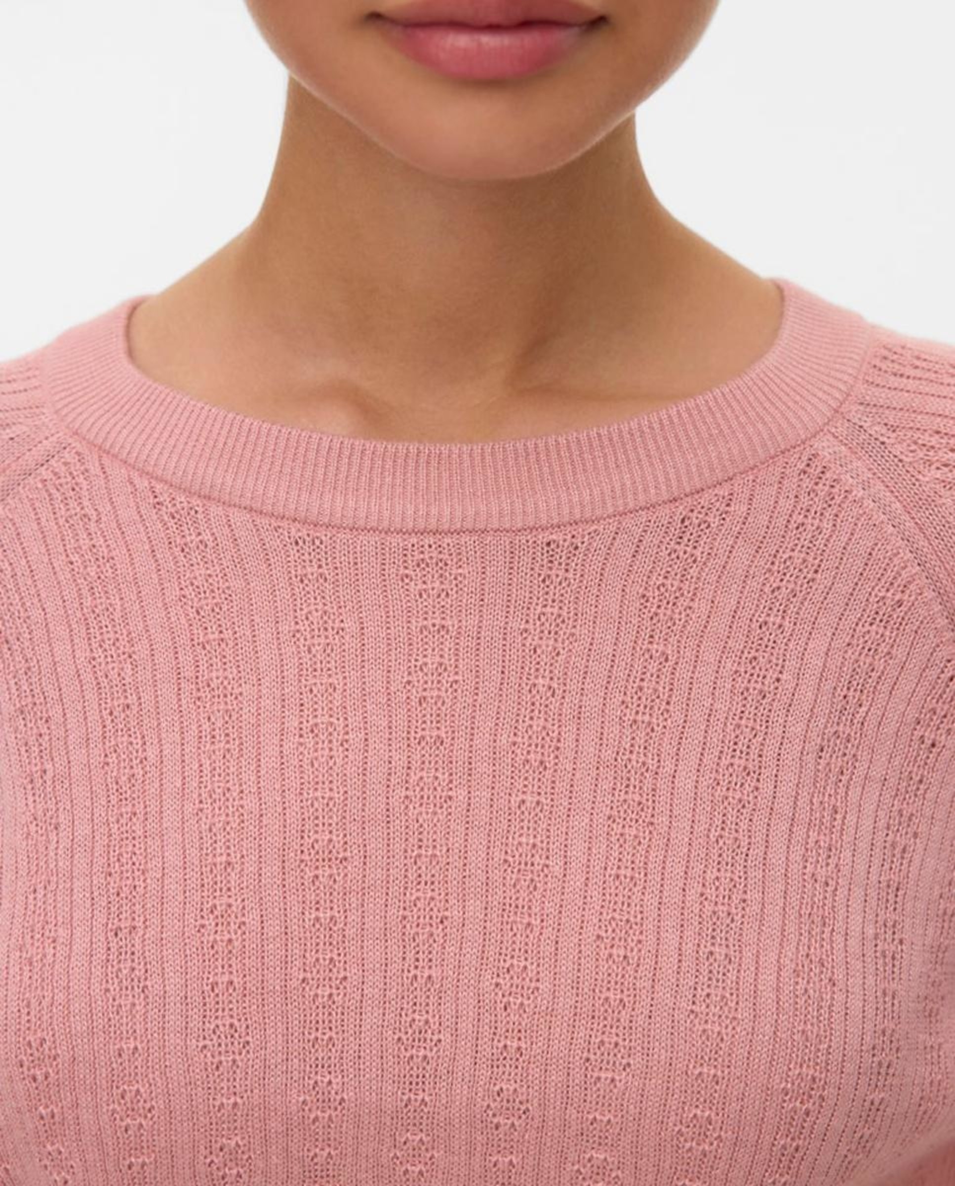 Camisola de Malha Fina com Manga Comprida Rosa-2