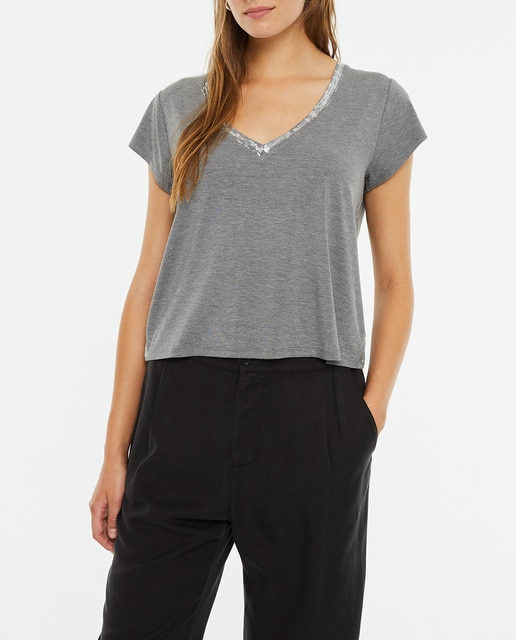 Imagen 0 de Camiseta de mujer manga corta con detalles foil