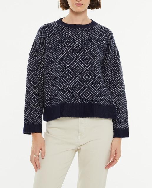 Imagen 0 de Jersey de mujer cuello redondo jacquard rombos