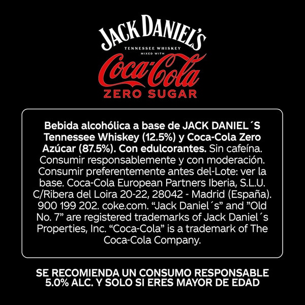 Whiskey cocktail sugar-free cola zero tin 33 cl
