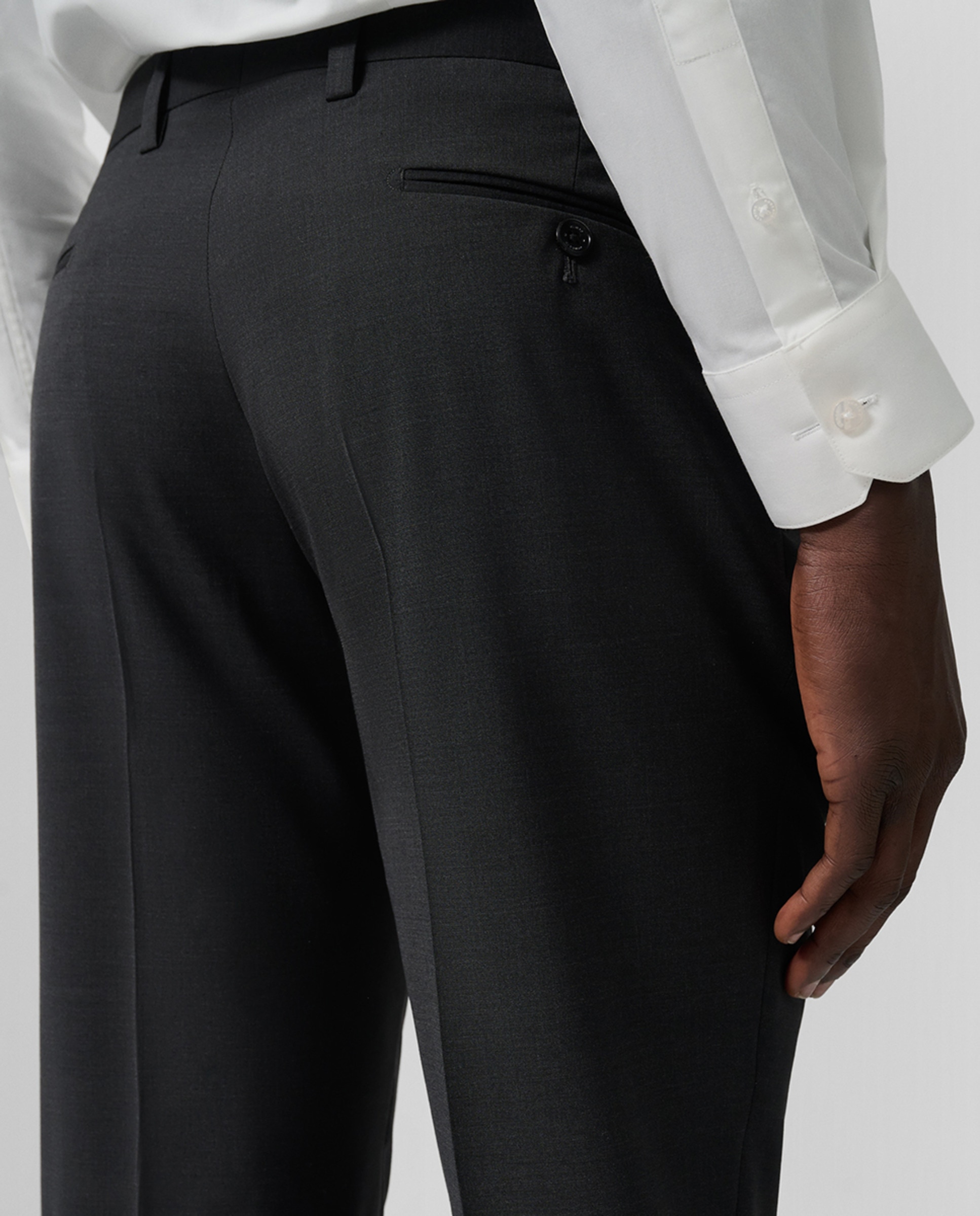 Fato Slim Fit Half Canvas Liso Cinzento-escuro-8