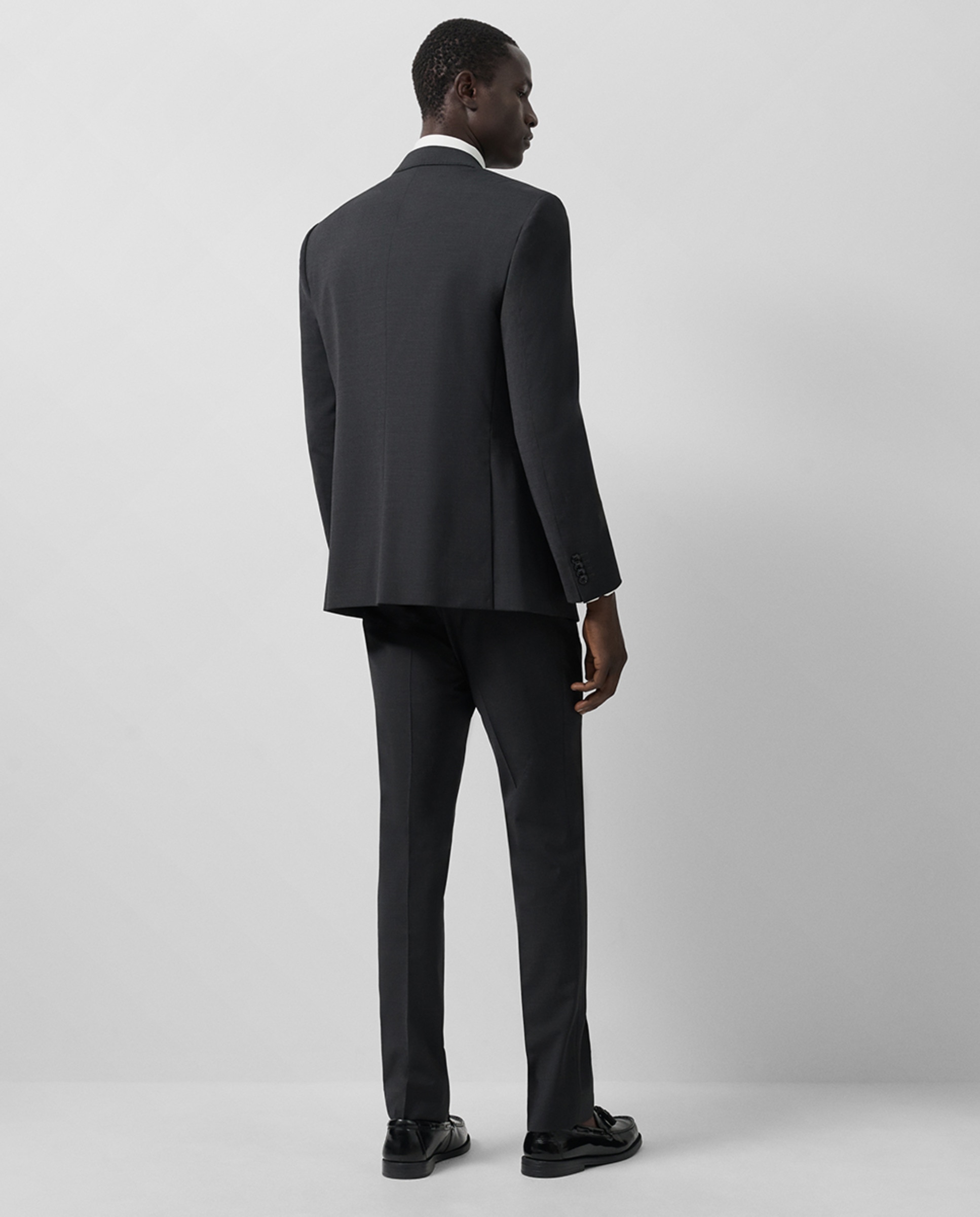 Fato Slim Fit Half Canvas Liso Cinzento-escuro-2