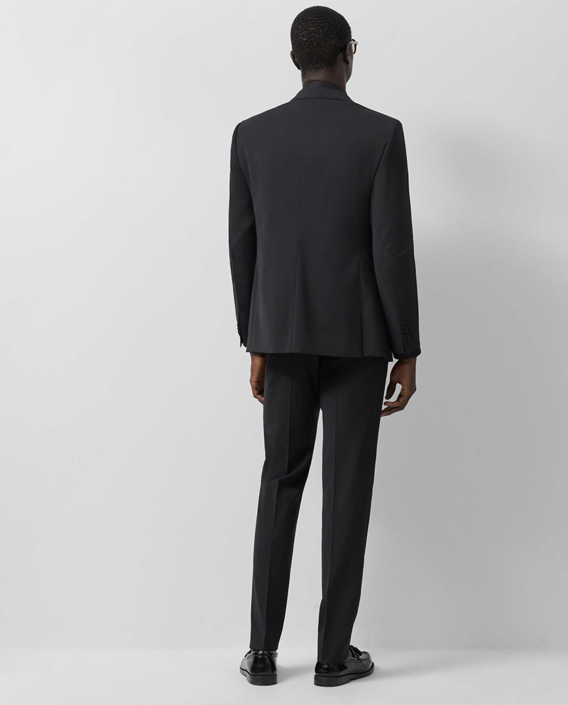 Fato Slim Fit Half Canvas Liso Preto-2