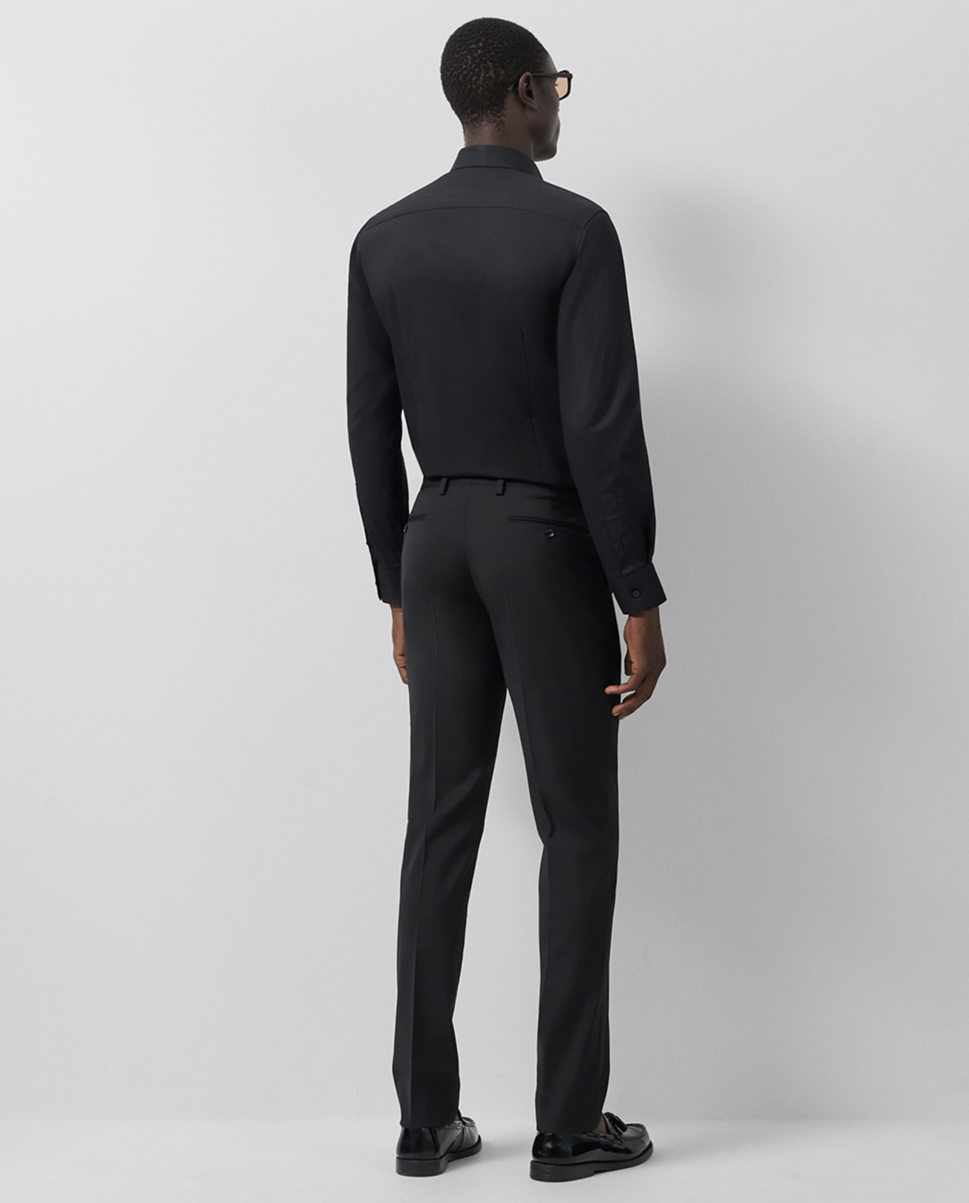 Fato Slim Fit Half Canvas Liso Preto-7