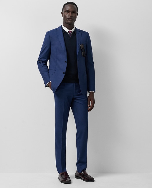 Imagen 0 de Traje de hombre half canvas slim fit microcuadros