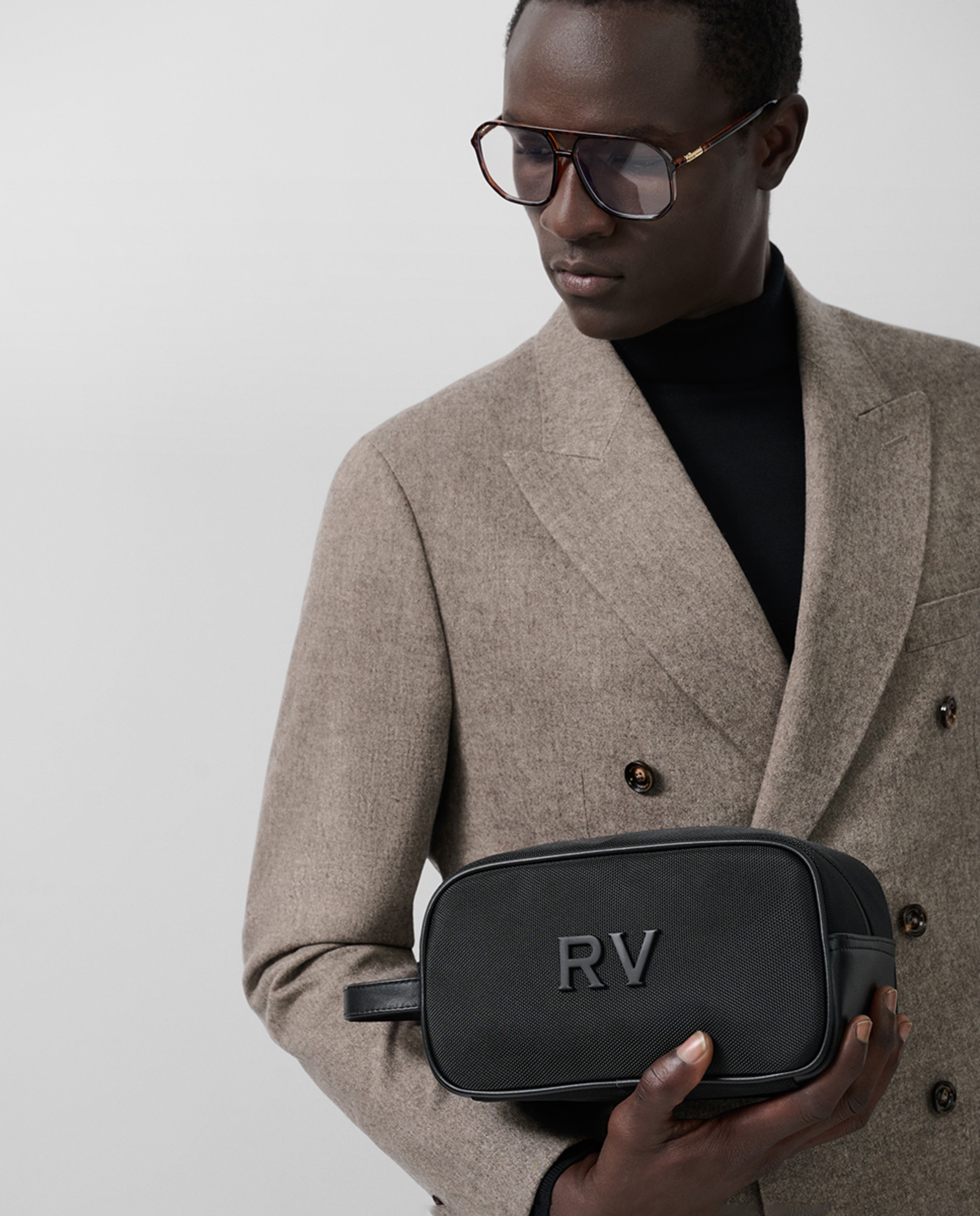 Casaco Separate Cruzado de Sarja Castanho-claro-4