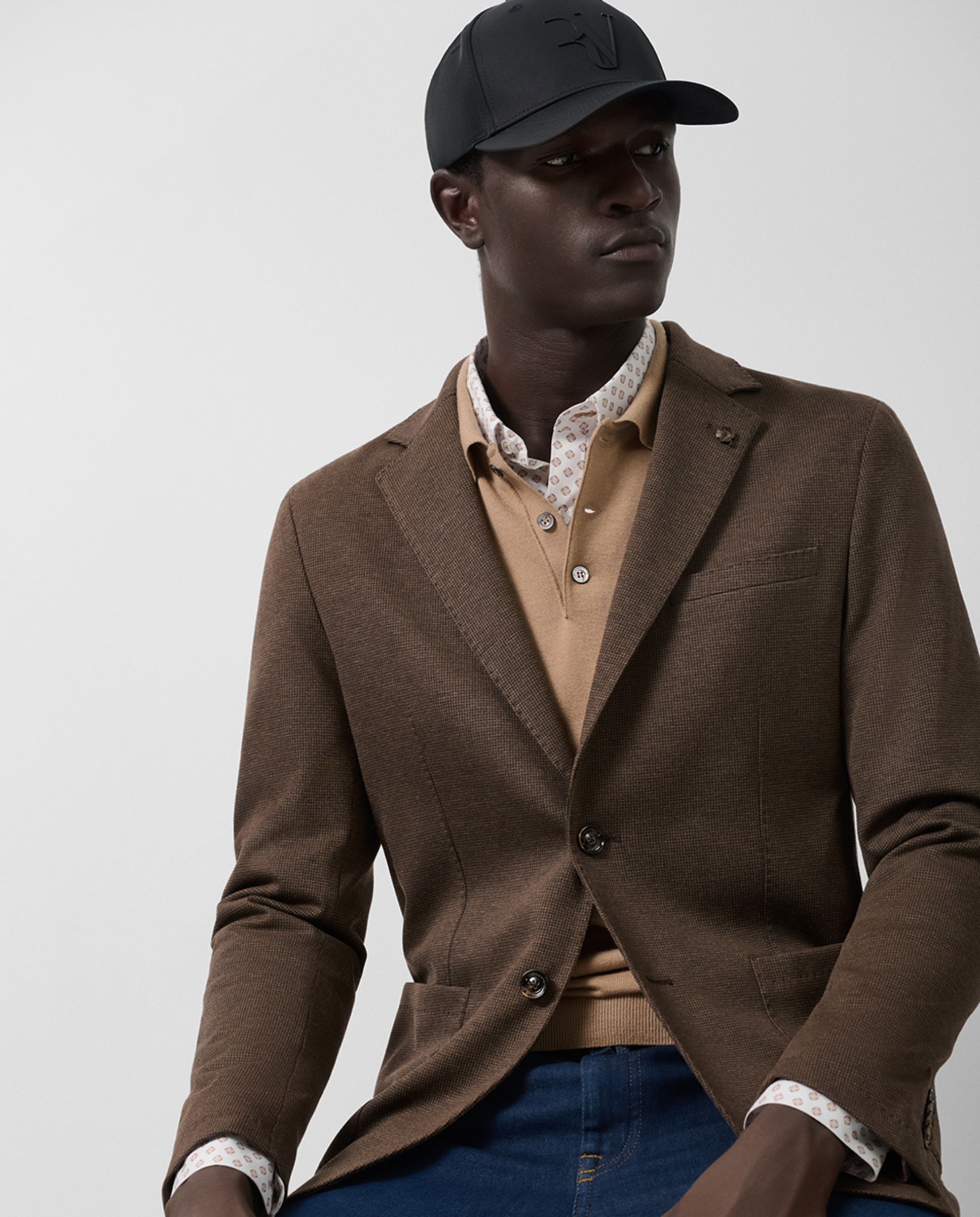 Casaco Pied-de-Poule Castanho-claro-1