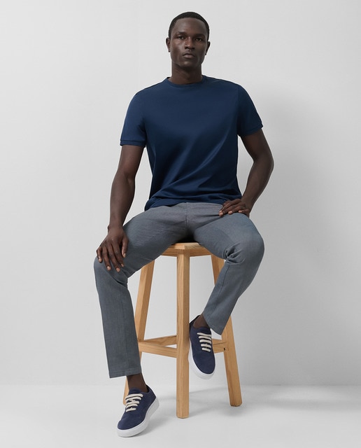 Imagem 0 de Calças Chino Regular Fit com Olho-de-Perdiz