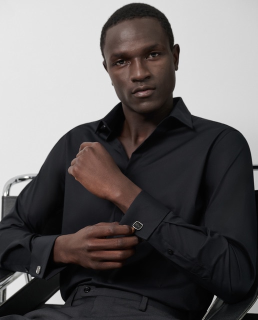 Imagen 0 de Camisa vestir de hombre slim fit lisa puño gemelo