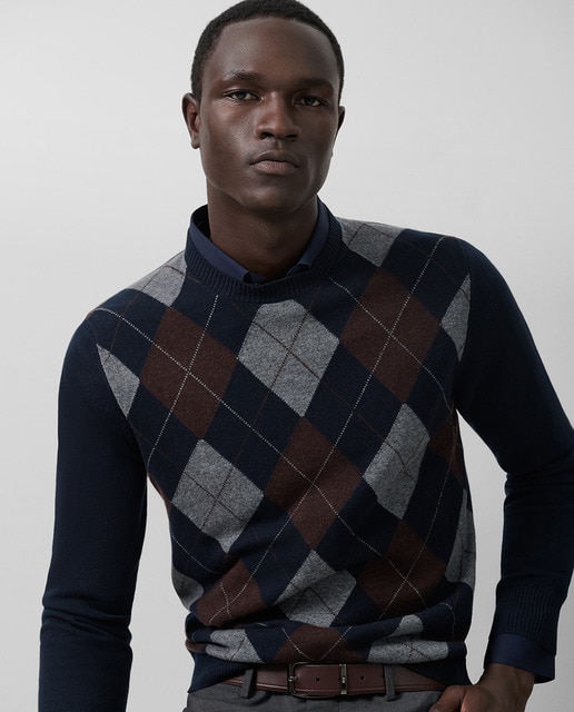 Imagem 0 de Camisola de Malha de Lã/Caxemira com Fantasia de Losangos