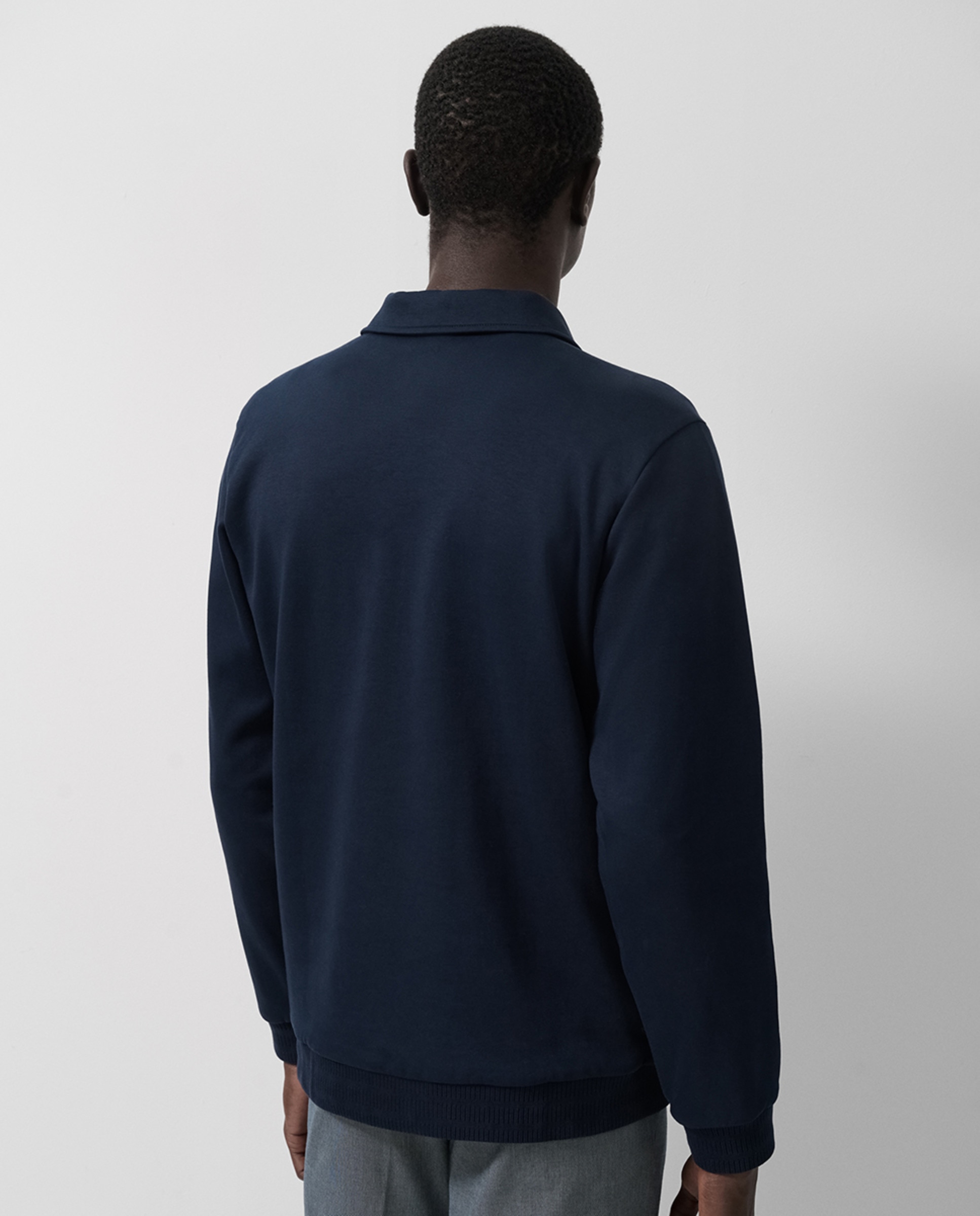 Sweatshirt com Gola de Meio Fecho de Correr e Logótipo Azul-marinho-2