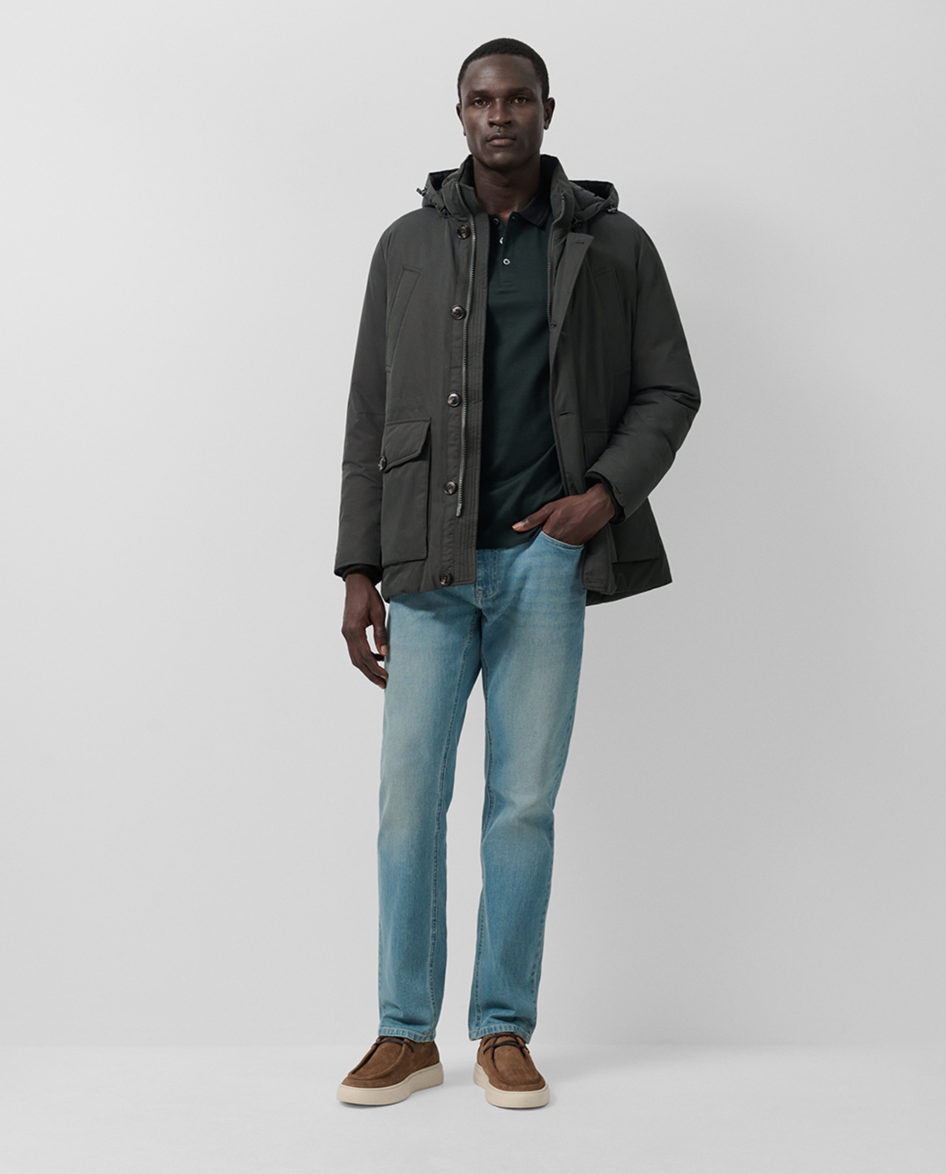 Parka Comprida Tipo Canadiana Acolchoada Caqui-4