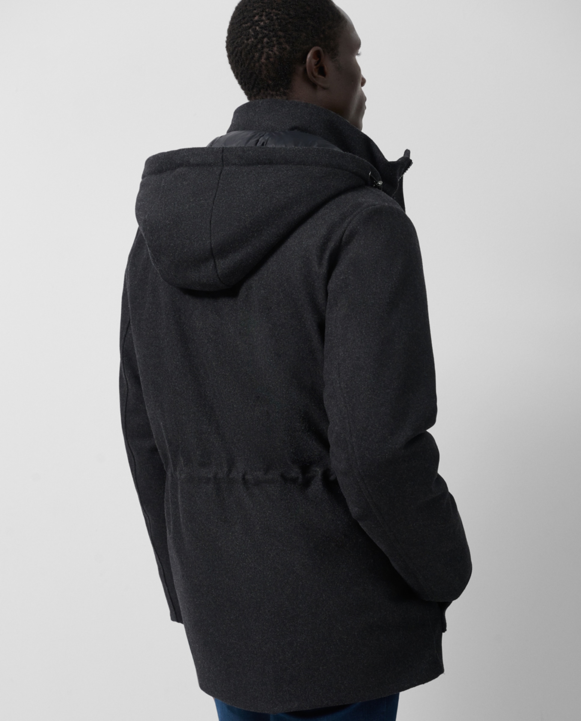 Parka Comprida Tipo Canadiana Cinzento-escuro-2